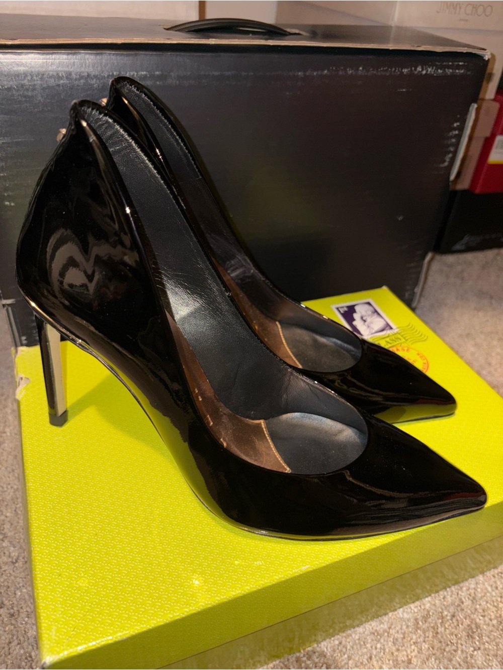 Ted Baker  Classic Black Patent Pointed-Toe Women’s Pumps